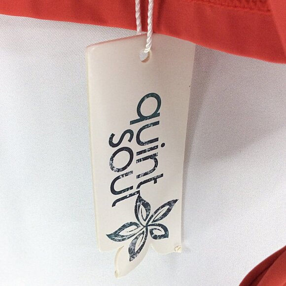 NWT Quint Soul Tankini Top Women Small Strappy Cross Backless Coral Red Swimsuit - Picture 7 of 8